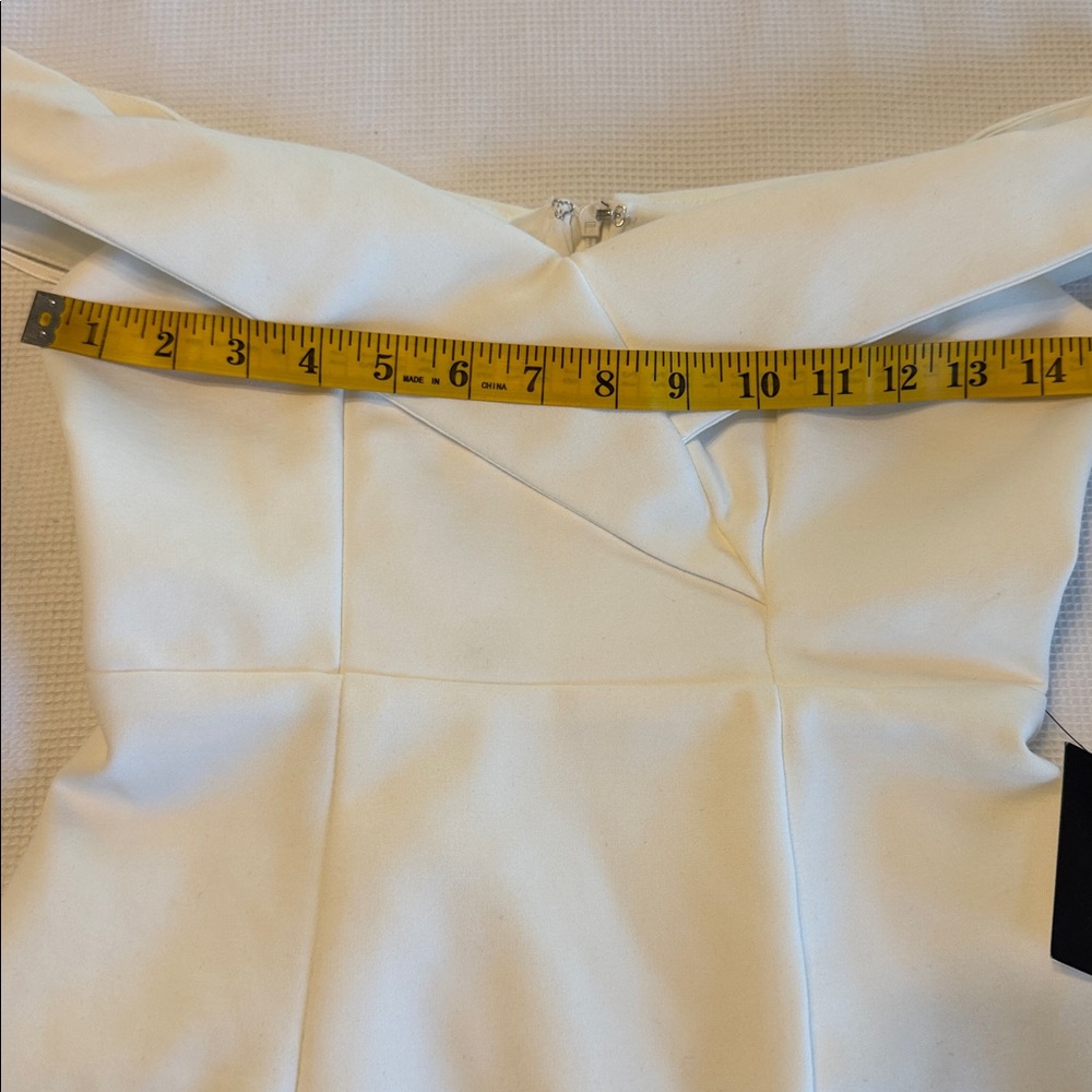 Lulu's Classic Glam White Off Shoulder Bodycon Dress Size XS NWT - Picture 7 of 15